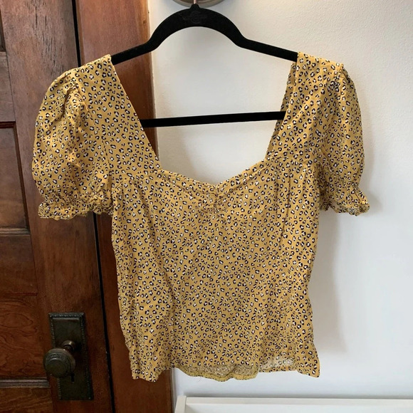 Charlotte Russe Tops - Charlotte Russe Mustard Leopard Blouse